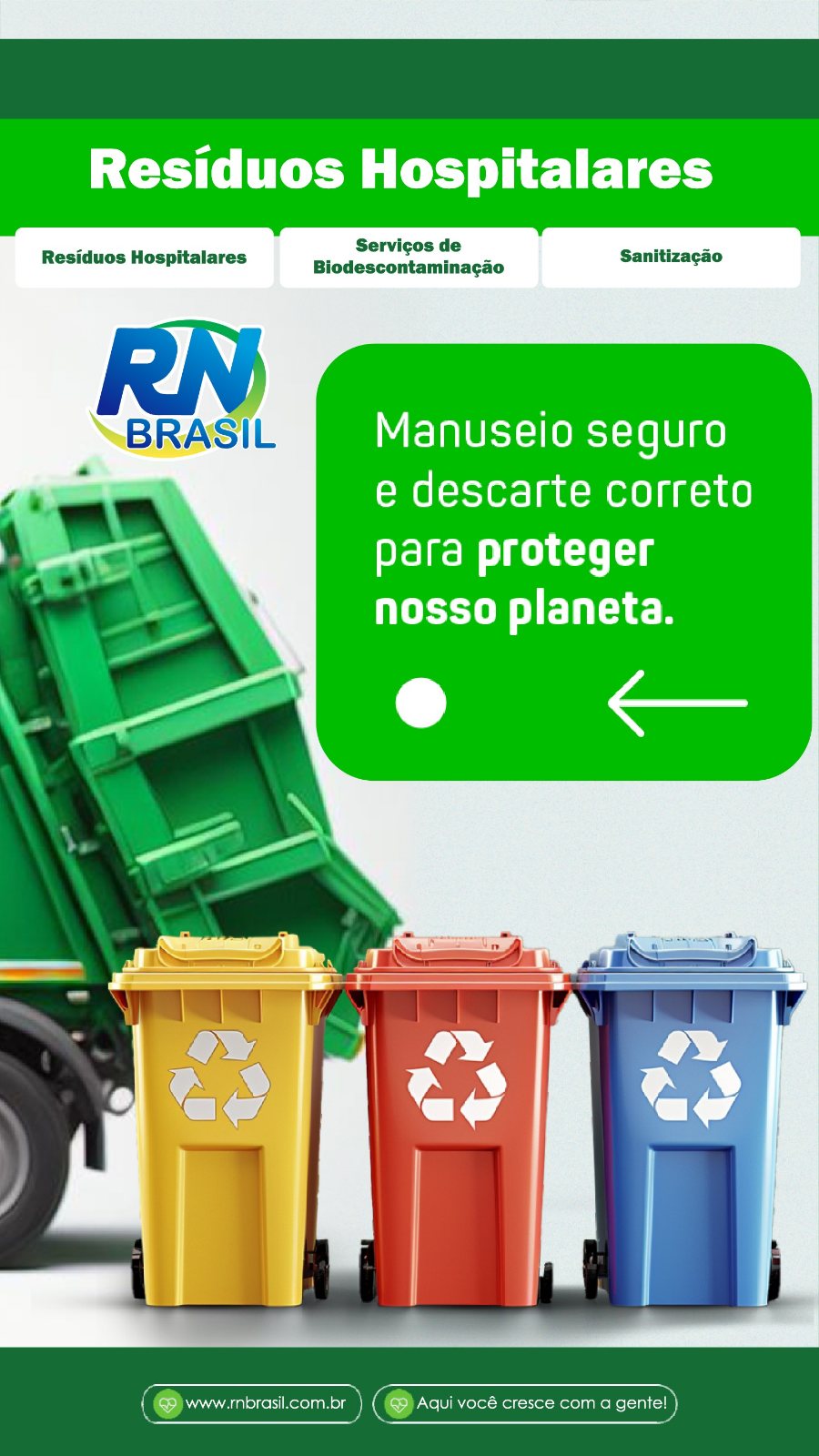 Coleta, biodescontaminação e descarte correto de resíduos hospitalares