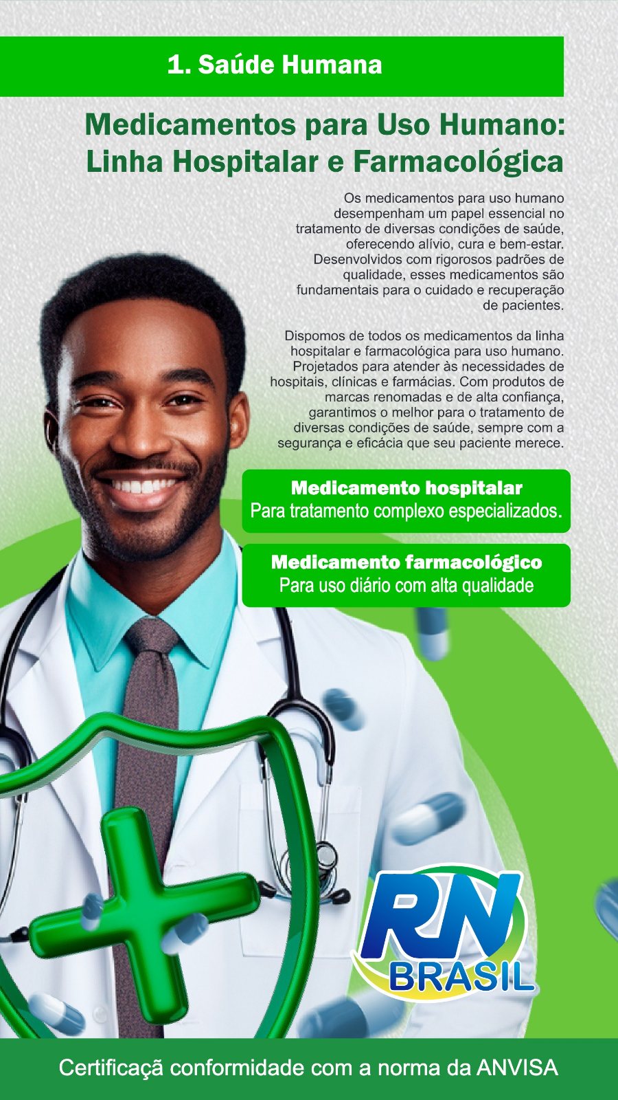 Medicamentos para uso humano: linha hospitalar e farmacológica